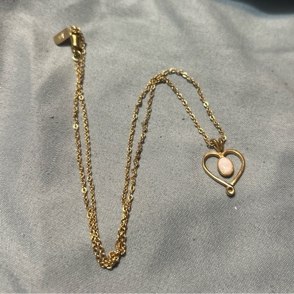Vintage ACT II gold heart and opal necklace